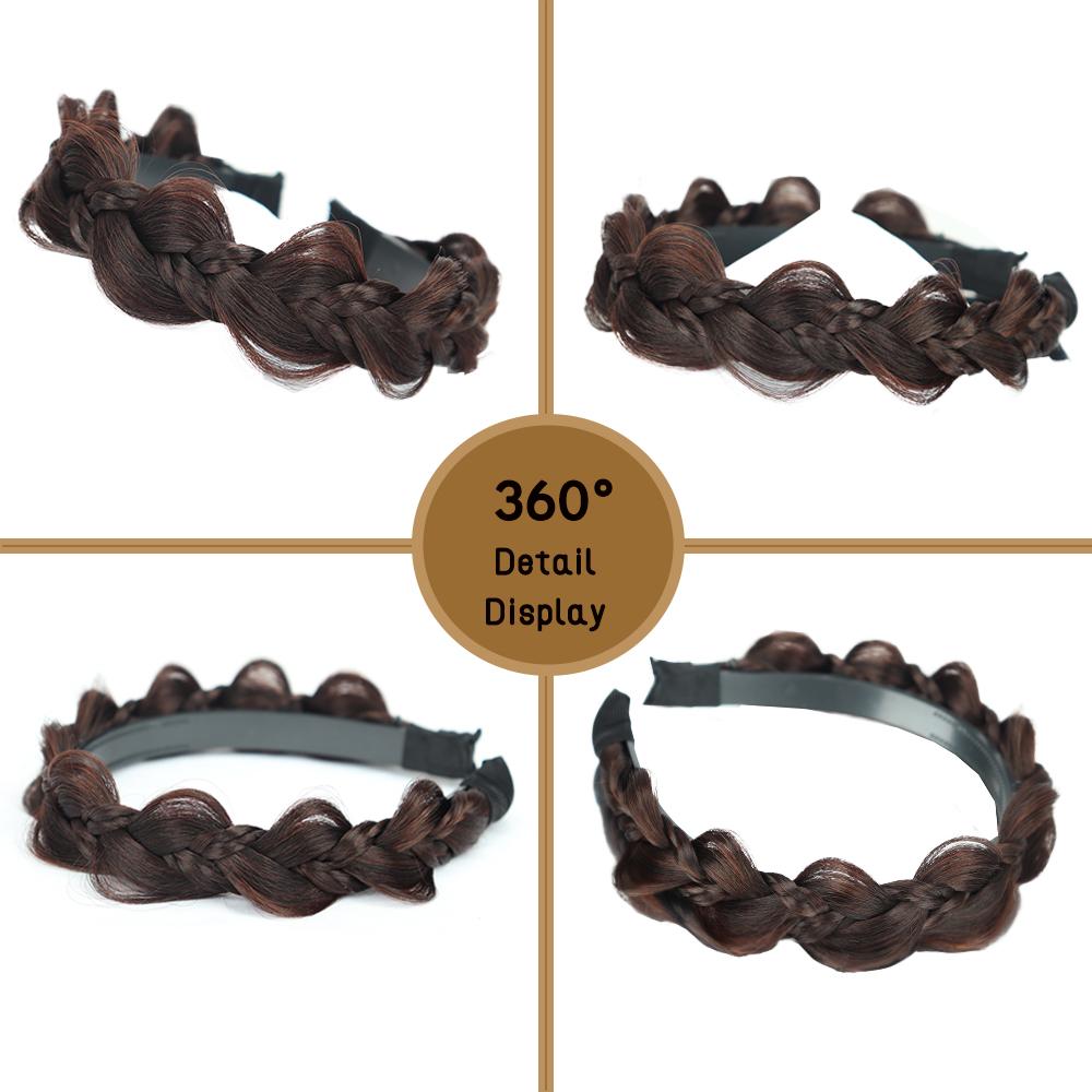 LISI HAIR 1pc Delicate Twist Braid Headband Synthetic Fishbone Braid Wig Headband Non-Slip Twist Braid Hair Hoop Hair