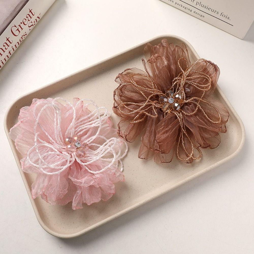 Organza Fabric Fabric Flower Corsage Beaded Flower Flower Applique Flower Patch Formal Wear