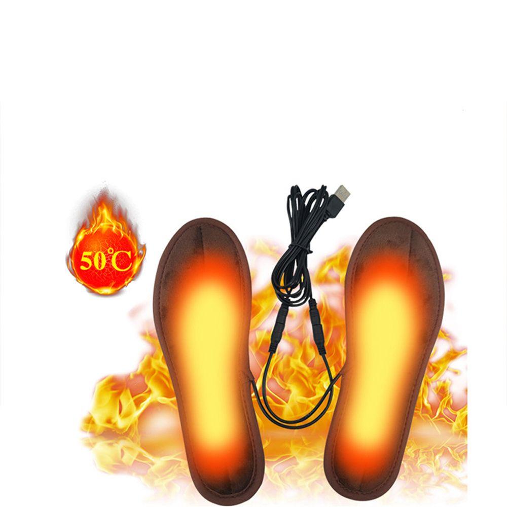 Зимний коврик с подогревом для ног, уличный коврик для согревания ног, теплые носки для ног, моющиеся стельки для обуви с USB-подогревом