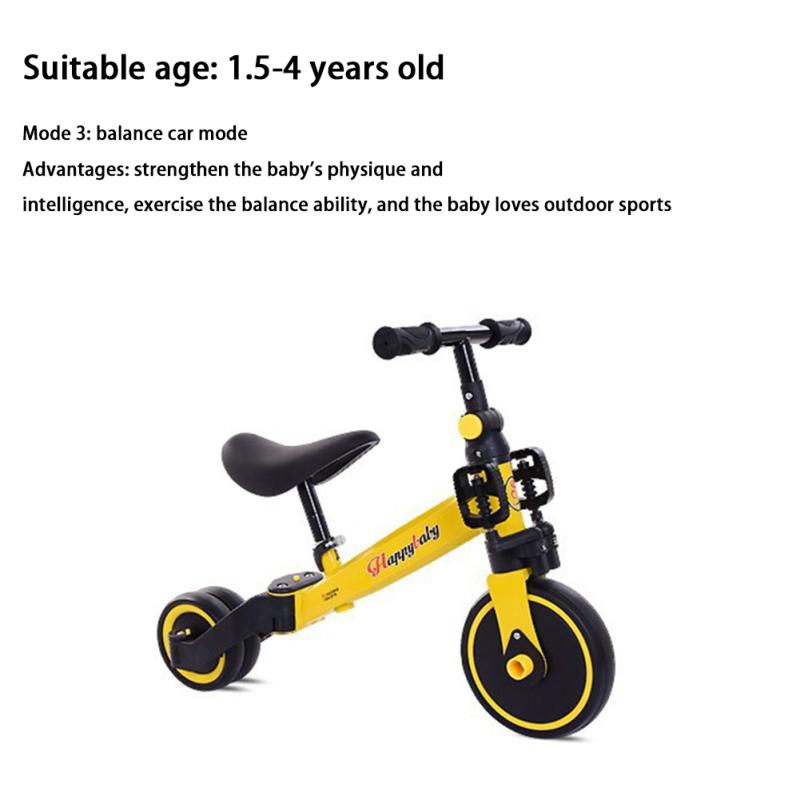 Балансировочный велосипед ZLJ для малышей в возрасте от 10 месяцев до 4 лет, трехколесный велосипед 5-в-1 для тренировки баланса
