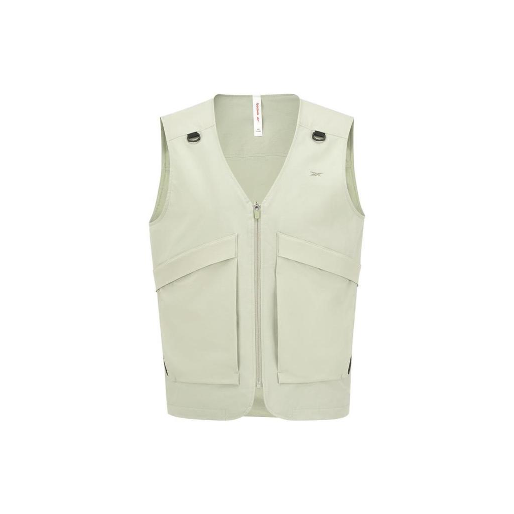 Reebok Однотонный модный повседневный ретро универсальный дышащий тканый жилет мужской топ светло-зеленый 23RCS113MGL3