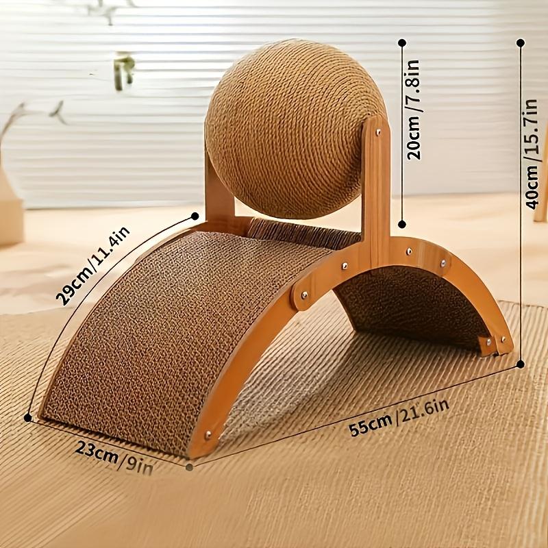 Когтеточка 2-в-1 с подвесной игрушкой-шариком - Сверхвысокий столб-когтеточка с ограждением для заточки когтей, Сверхпрочная когтеточка-пад для крупных кошек