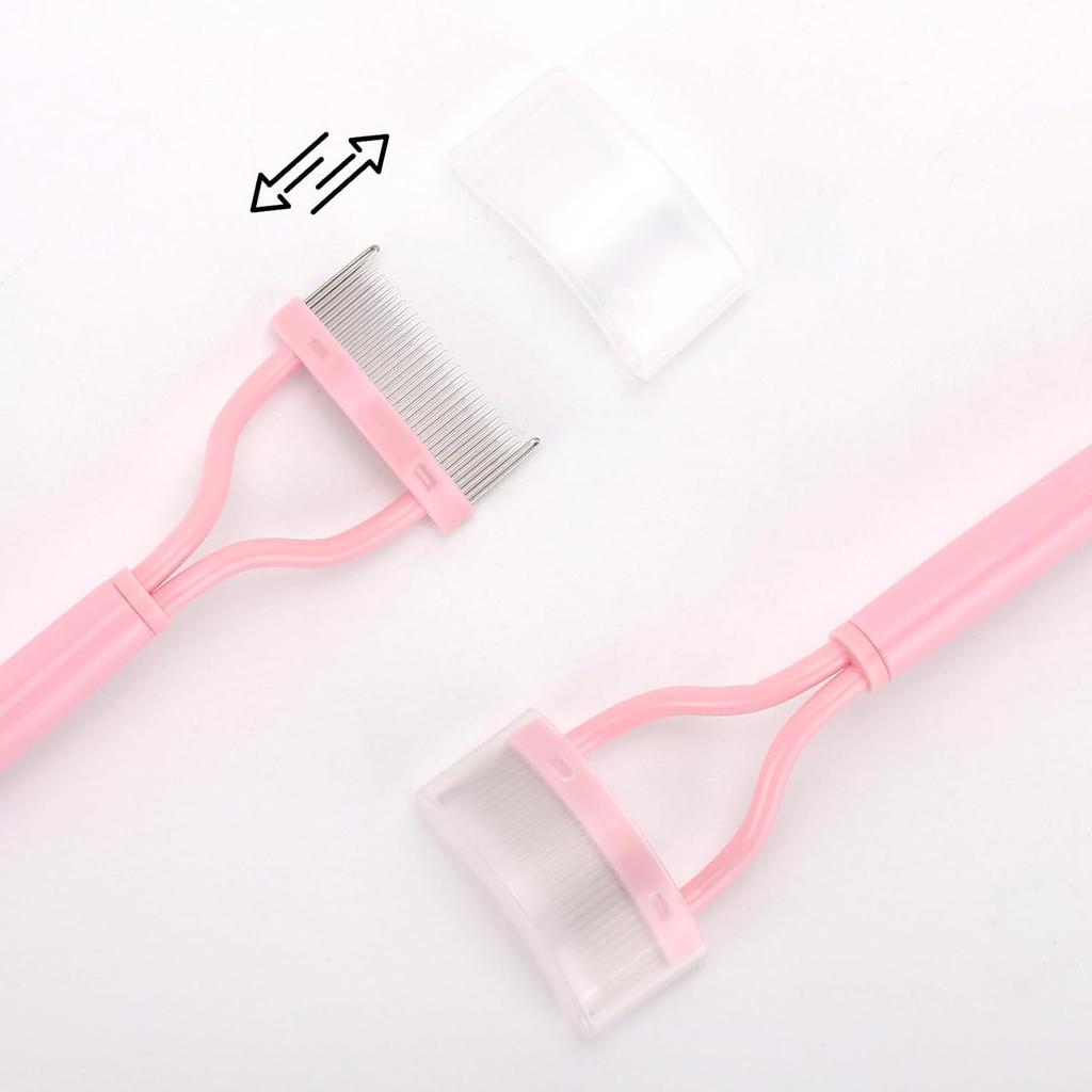 2 Pcs Eyelash Separator Tool Mascara Brushes Eyelash Comb Separator Definer Lash Comb for Combing, Separating Lashes - Light Pink