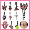 Copper Halloween Black Magic Hat Spider Bat Skull Charms Beads Pendant For Original Bracelet Woman Girl Jewelry