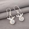 Rainbow Moonstone Gemstone 925 Sterling Silver Jewelry Statement Earrings 1.63" EE-152-24