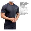 Men Sports T-shirt O Neck Short Sleeve Slim Fit Solid Color Elastic Quick-drying Soft