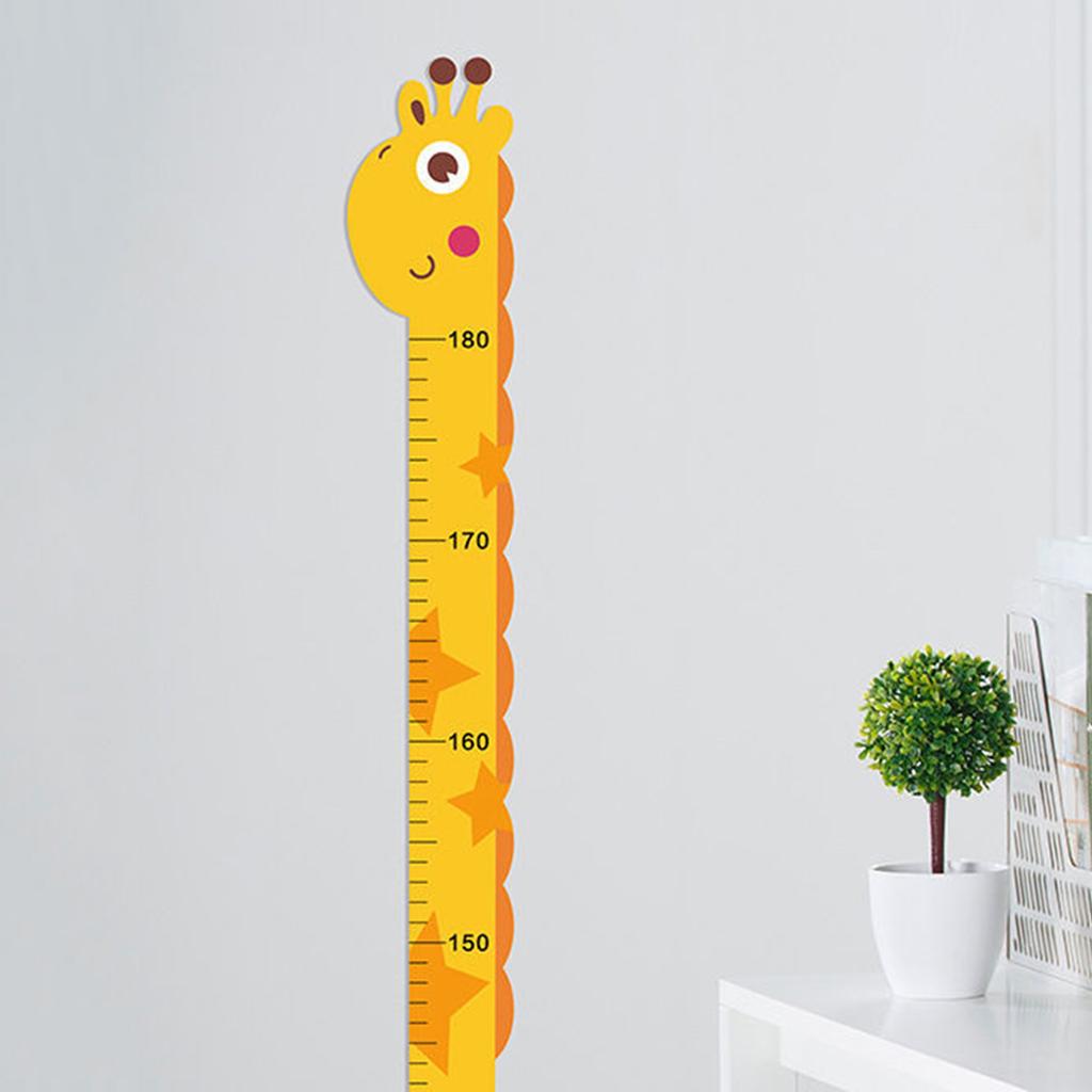 Cute Cartoon Children's Height Chart Sticker Fun and Educational Dinosaur/Giraffe Wall Height Measuring Ruler Decor