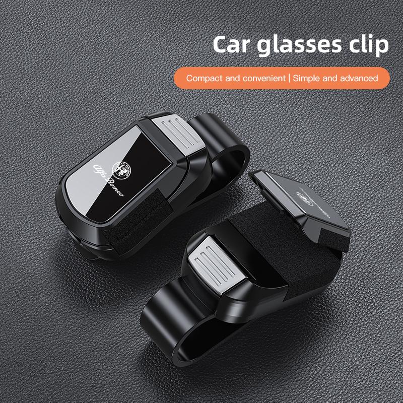 XLRNT1 Car Sunglasses Clip Sun Visor Glasses Holder Card Ticket Holder For Alfa Romeo MiTo 147 Giulia 156 159 Stelvio Giulietta Disco