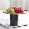Легкая роскошь, новый китайский стиль, мрамор, высокая круглая тарелка для фруктов, металлический поднос для фруктов, обеденный стол, хранение ювелирных изделий, украшения для столешницы