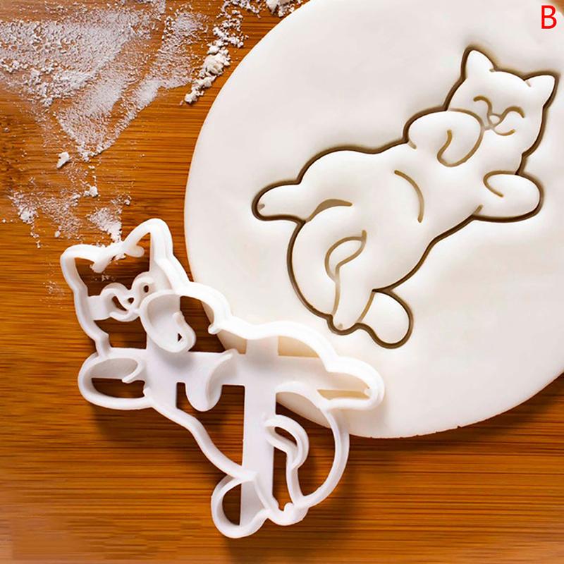 1 Pcs Cat Cookie Cutters Kitty Butt Shape Diy Biscuit Cookie Mold Stamp Bakeware
