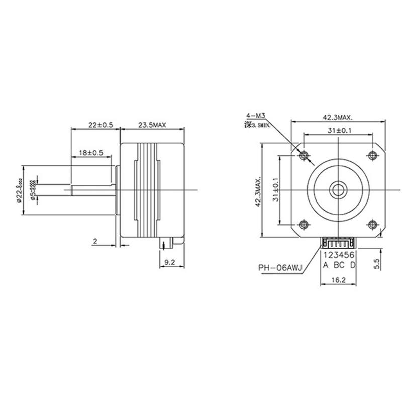Шаговый двигатель 17HS4023 Nema17 для 3D-принтера Titan Extruder, 4 вывода, 1,0 А, Nema 17 42, для ЧПУ, запчасти для 3D-принтера