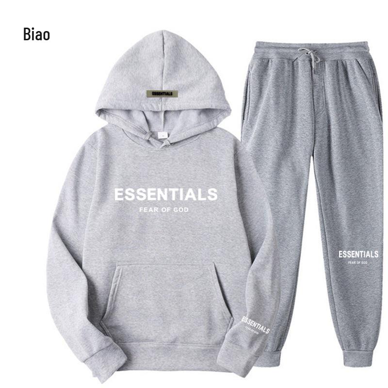 Essentials от FEAR OF GOD: Модные парные худи с флисом, комплект из двух предметов