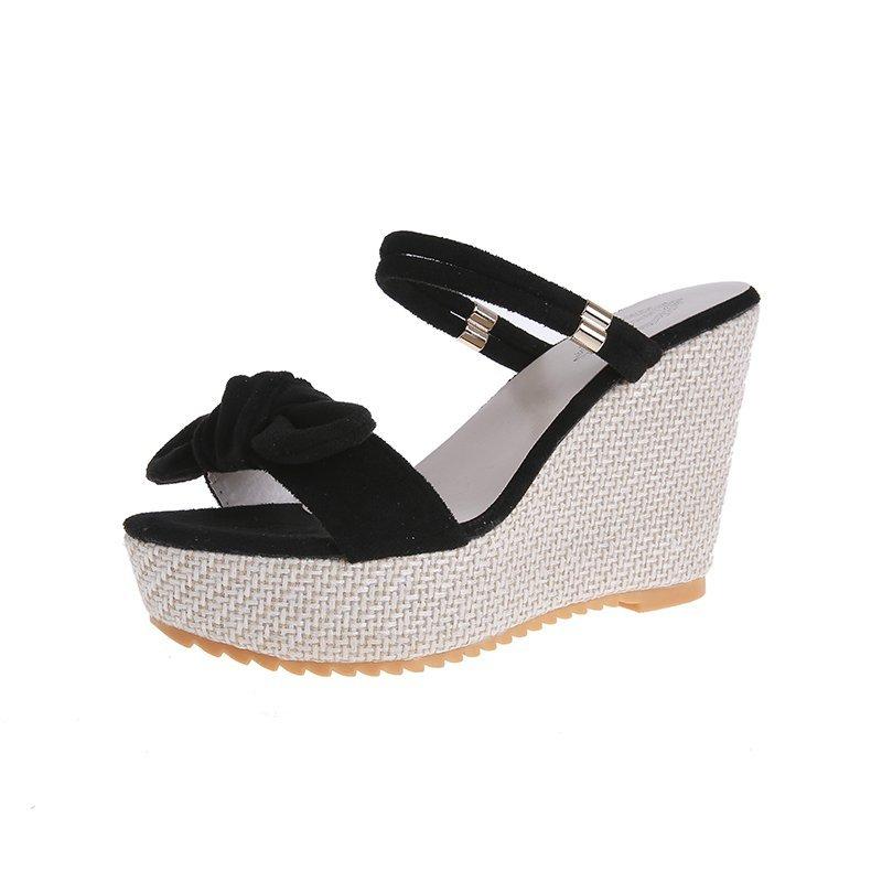 Новые дизайнерские джинсовые сандалии. Женские сандалии. Высококачественные туфли на танкетке и высоком каблуке. Туфли на платформе с открытым носком. Женские сандалии на толстой подошве.