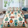 Robot Duvet Cover Set 3D Modern Science Fiction Cool Robot Bedding Sets Queen Full Size Boys Teenagers Men Comforter Cover Set