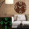Цифровые часы с текстурой дерева 12 дюймов Кварцевые настенные часы Современный дизайн Светящиеся настенные часы Офис