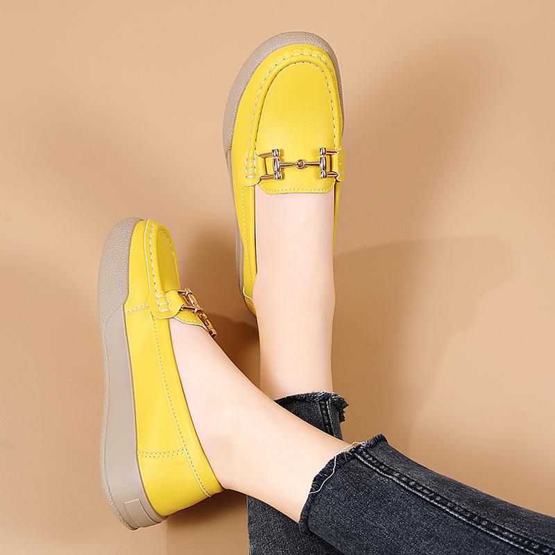 Fashion New Spring Fashion Loafers Women's Slip-on Soft-soled Moccasins Flats Shoes British Style Casual Non-slip Round Toe Nurse Shoes