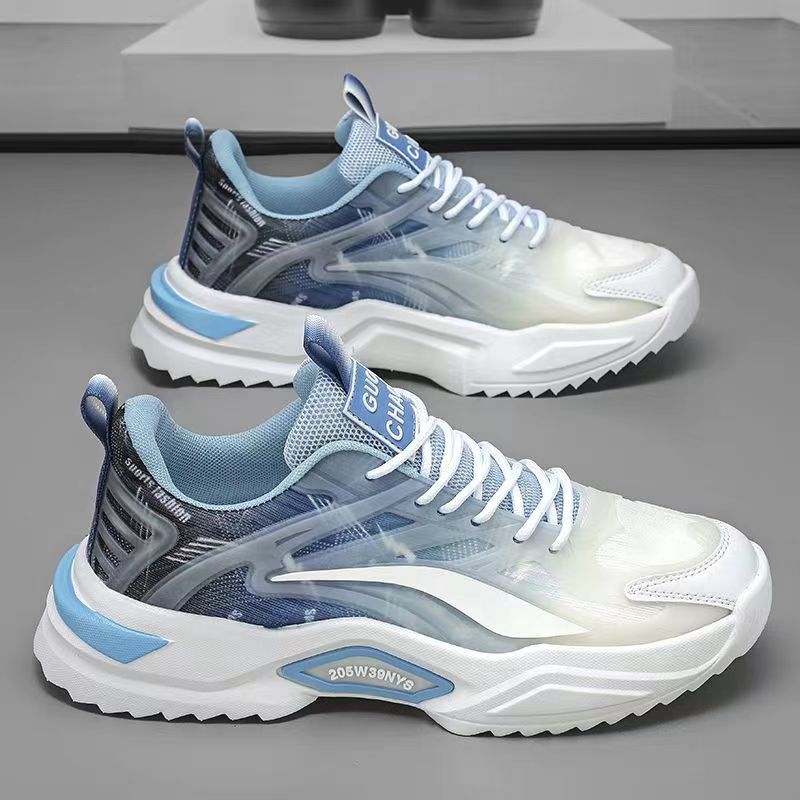 Internet celebrity popular men's shoes spring and autumn 2025 new versatile sports leisure running height increase youth mesh dad shoes