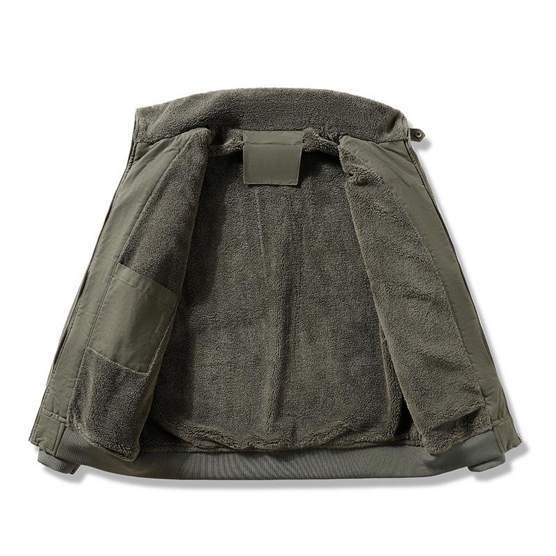 Американская ретро рабочая куртка для мужчин Зимняя мужская плюс бархат Утолщенная куртка с лацканами из овечьего бархата