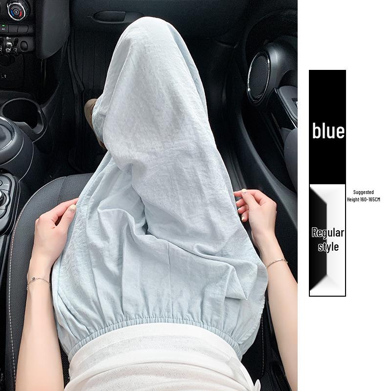 2025 Douyin Summer Women's Blue Ice Silk Wide-Leg Pants - Casual & Relaxed Fit