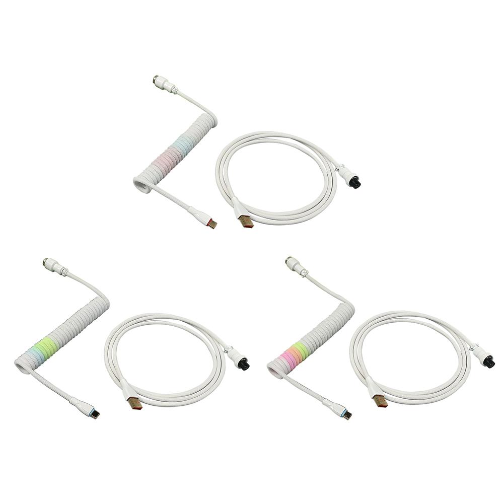 Кабель Type-C на USB Aviator 2 в 1 1,8 м Плетеный Спиральный Авиационный Провод Быстрая Передача Спиральный Кабель Аксессуары для Механической Клавиатуры