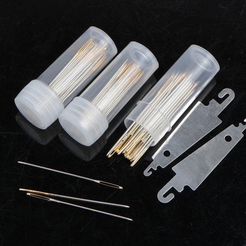 30 шт. Иглы для вышивания крестом с золотым ушком, иглы с тупым концом, инструменты для продевания нити, смешанные наборы по 10 шт. малого, среднего и большого размера