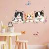 Cartoon Wall Stickers Cute Animals Wall Decal Elephant Bear Cat PVC Mural Art for Baby Nursery Kids Bedroom Playroom Classroom Wall