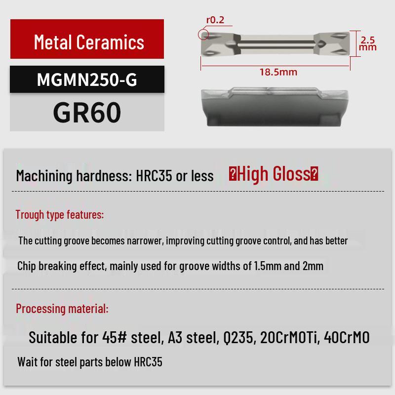 MGGN400/MGMN300/200 CNC Grooving and Parting Cutter Blade