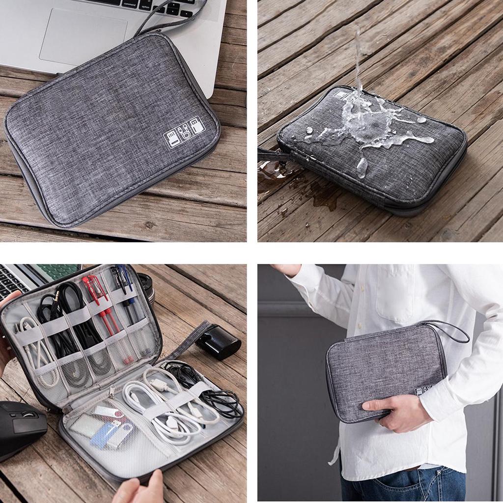 Сумка-органайзер для кабелей. Дорожный органайзер для электроники. Аксессуары для электроники. Чехол для зарядного устройства, внешнего аккумулятора, сотового телефона, флэш-карты, USB, шнура.