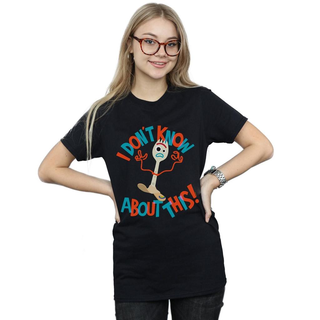 Disney Womens/Ladies Toy Story 4 Forky I Dont Know About This Cotton Boyfriend T-Shirt