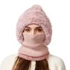 Windproof 2in1 Scarf Hat Plush Balaclavas Hat Fashion Winter Cap Mask Set  Riding