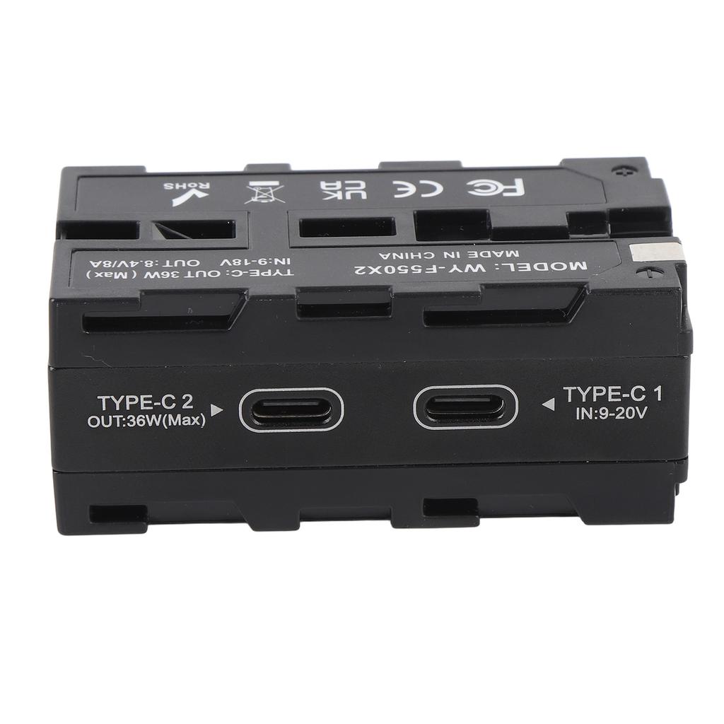 Двусторонний адаптер-заглушка NP F с цифровым дисплеем и портом Type C для передачи изображения