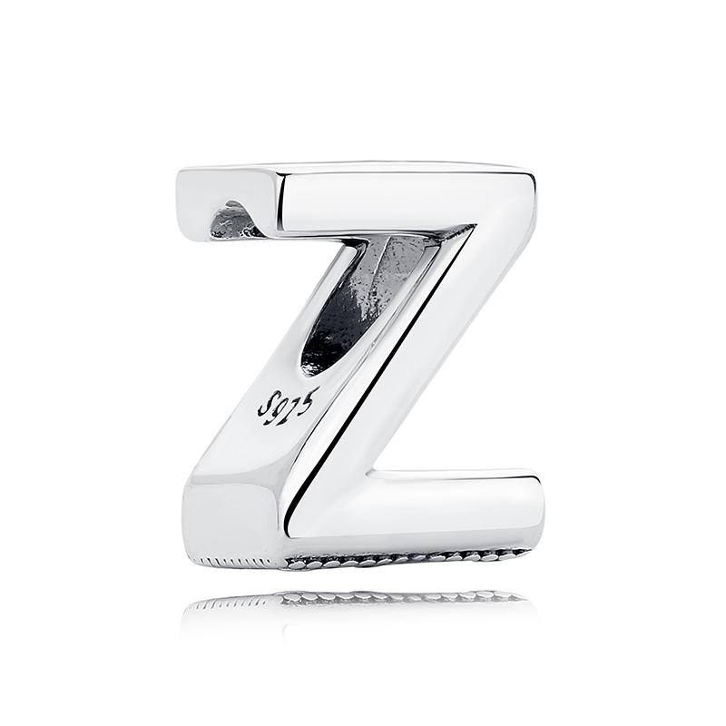 Original 925 Silver Charms Beads 12 Zodiac A-Z Letters Virgo Aries Fit Pan Bracelets Necklaces Jewelry For Women