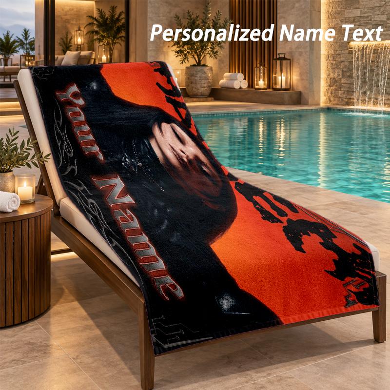 Lady Gaga Custom Name Beach Towel Large Soft Towel for Indoor Bathroom Outdoor Beach