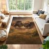 Triceratops At Sunset River Non-Slip Home Carpet Design for Office Decor Living Room Bedroom Gift