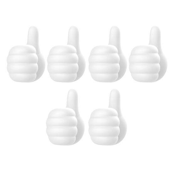 1/6/12/24Pcs Self Adhesive Cable Clips Pencil Holders Waterproof Wide Application Silicone Thumbs-Up Wall Hooks