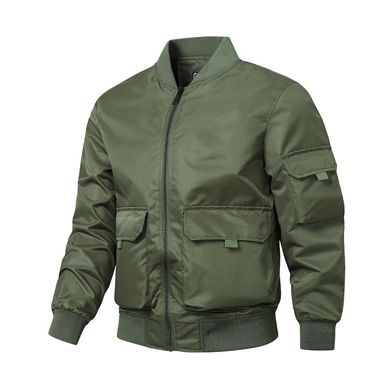 Multi-pocket Work Jacket Men's Autumn and Winter Coat Bomber Jacket Men's Flight Jacket Men