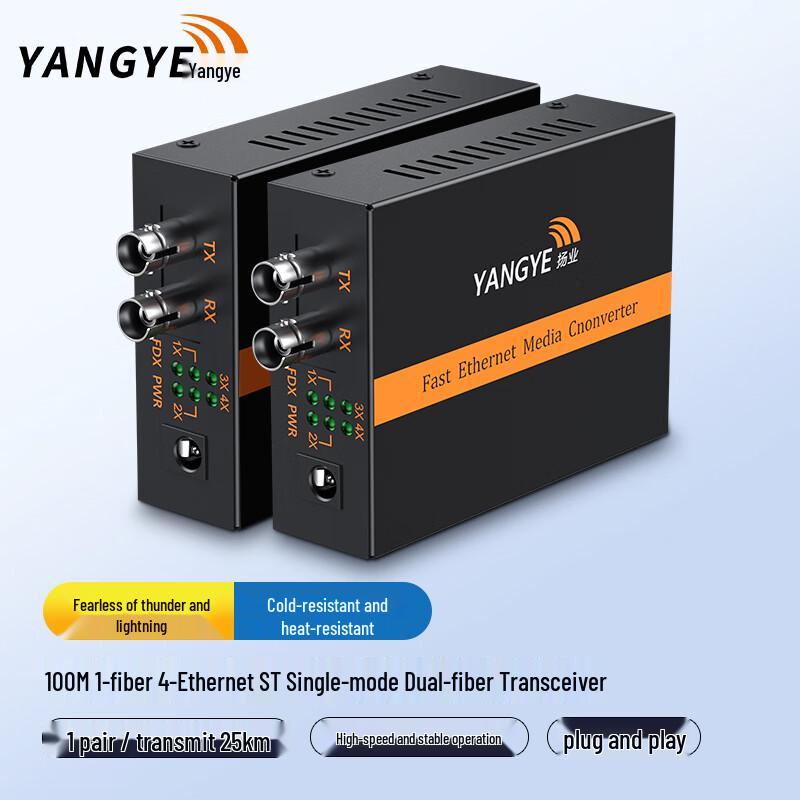 YANGYE 100Mbps Single-Mode Dual Fiber Media Converter