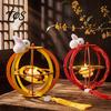 Chinese Style Lantern Kit DIY for Mid-Autumn Festival, Hollow Wooden Rotating Ring Mid Autumn Festival with Rabbit, Handmade LED Candle Toy