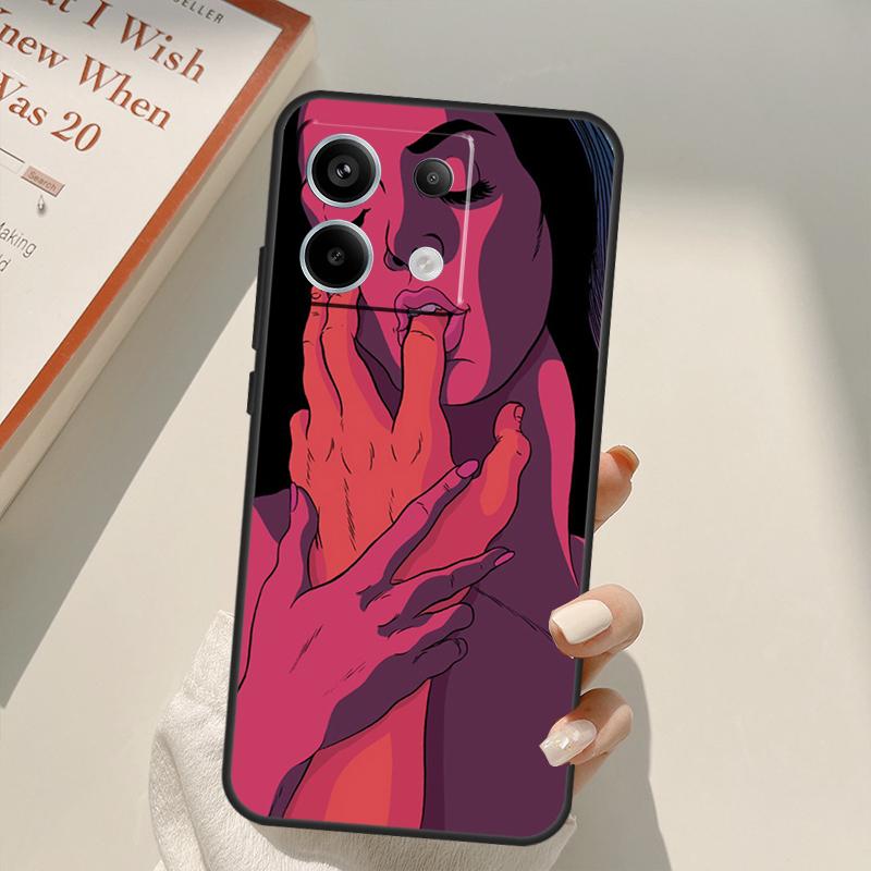 Sexy Lady Red Lips Girls Funda For Xiaomi Redmi Note 14 13 10 11 12 15 Pro Plus Case For Redmi 15 14C 12C 10C 13C 15C