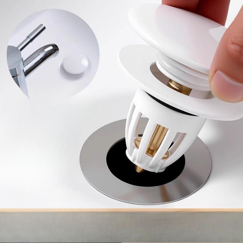 Washbasin Leakage Plug Ceramic Washbasin Press-type Spring Plug Universal Drain Accessory Washbasin Floor Drain Plug