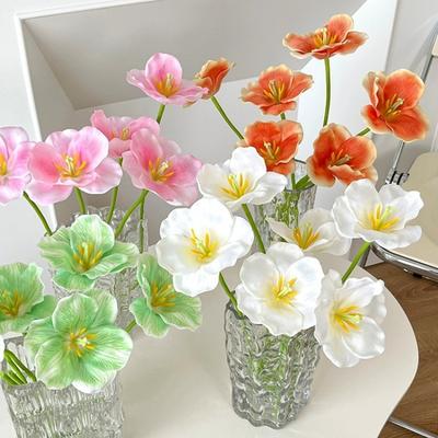 Одиночный цветущий тюльпан Искусственный цветок 3D Украшение для дома Свадебная ваза Композиция Реквизит для фотосъемки Стол Спальня Размещение