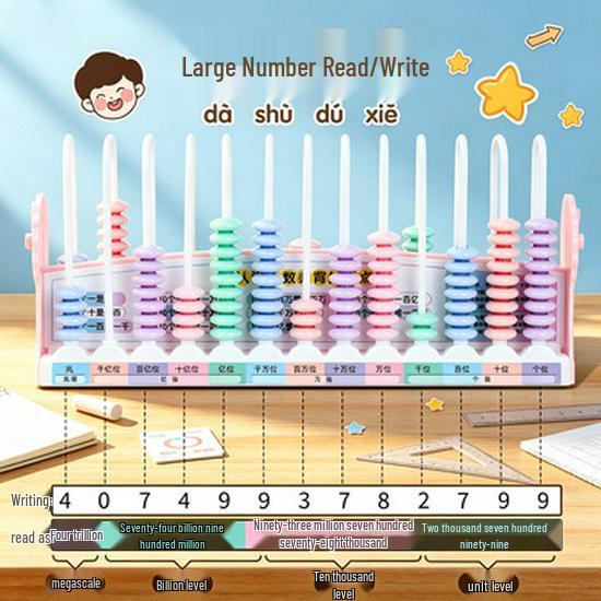 Nine-Line Double-Sided Clock & Number Level Teaching Aid for Primary School Mathematics