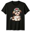 Cute Shih Tzu Dog With Bow T-Shirt, Pet Lover Tee