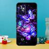 Black Beautiful Butterfly Case For Samsung Galaxy A25 A54 A34 A14 A52 A32 A12 A13 A33 A53 A15 A16 A36 A56 A26 A05 A35 A55