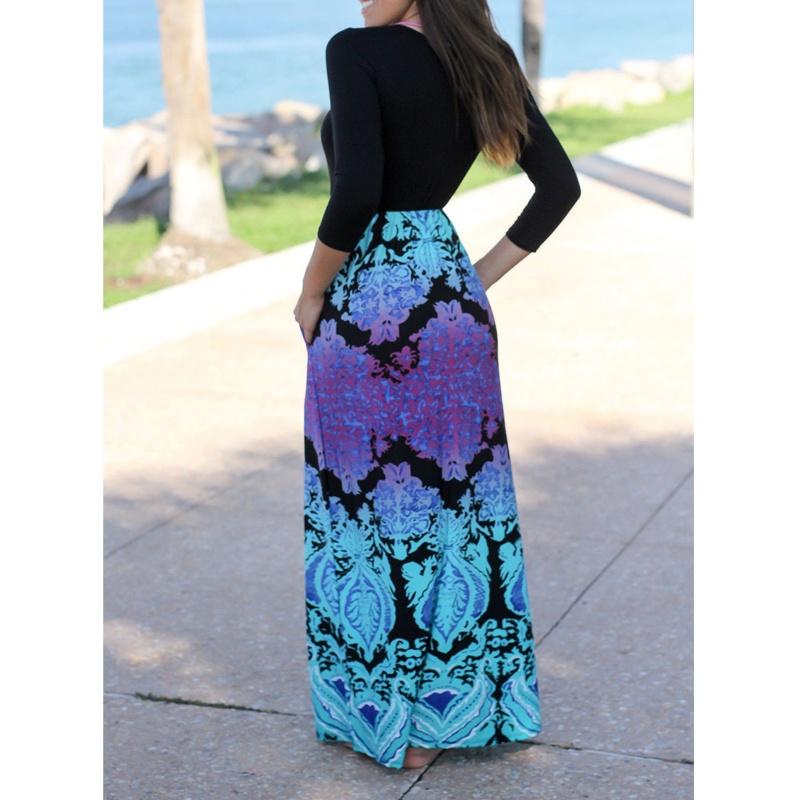 Premium Quality Boho Long Maxi Dress Featuring Floral Vintage Design For Summer