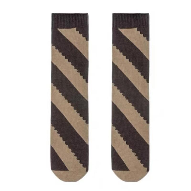College Style Women Middle Tube Socks Japanese Cute Harajuku Hollow Out Breathable Stripes Vintage Streetwear Hosiery