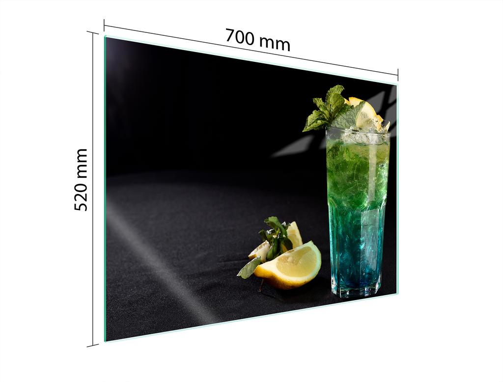 Glass protective plate for the stove 70x52 Fruit