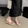 Французские красивые шлепанцы с открытым носком для женской уличной обуви, летние новые модели с юбками, темпераментные, с квадратным носком, крутые шлепанцы