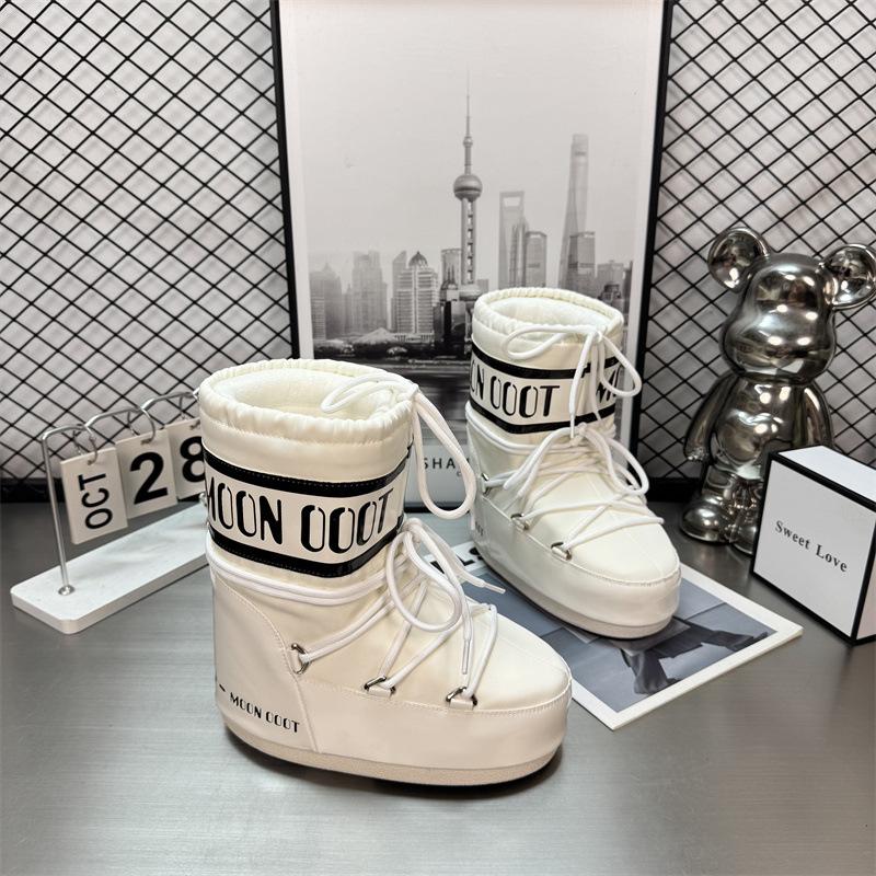 Waterproof version of gypsy moon snow boots women's winter new medium and high tube lace-up non-slip warm ski shoes