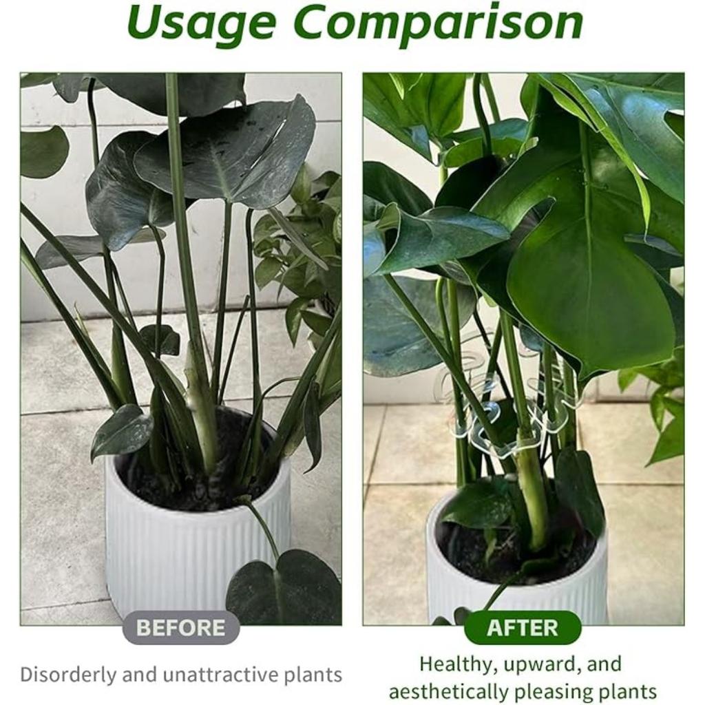 Plant Support Stakes Monstera Shaped Plant Stand, Acrylic Flower Shape Plant Growth Accessories for Indoor Outdoor Plants
